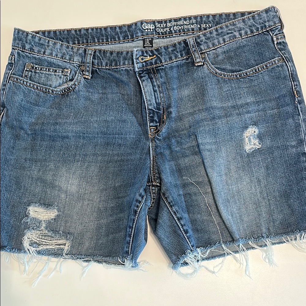 GAP Blue Jean Shorts Distressed Cut-Offs